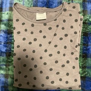 Black and gray polka dot shirt